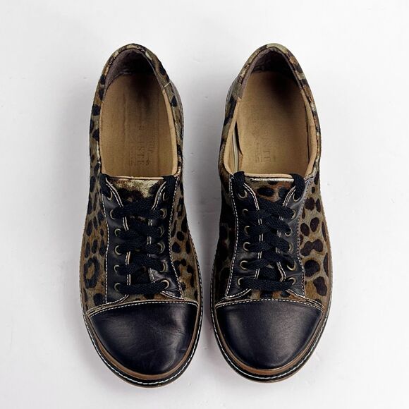 L'Artiste Libbi Leopard Womens 10 EU 41 Print Leather Calf Hair Cap Toe Sneakers - Picture 8 of 11